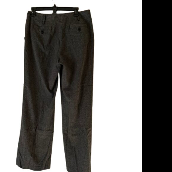 Larry Levine Gray Herringbone Wide Leg Trousers - 10 - Picture 3 of 5